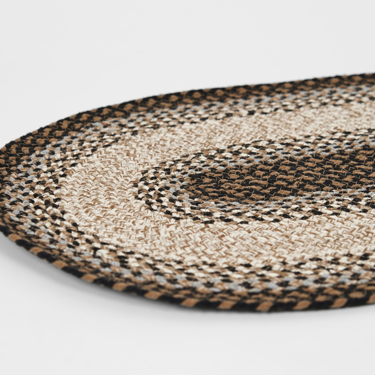 Elli - Tapis d'alimentation ovale tressé - Multicolore