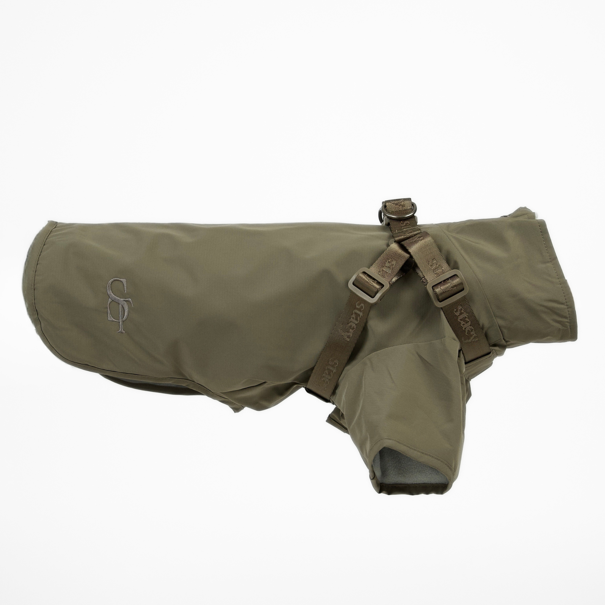 Imperméable pour chien Leva avec harnais | Moss green