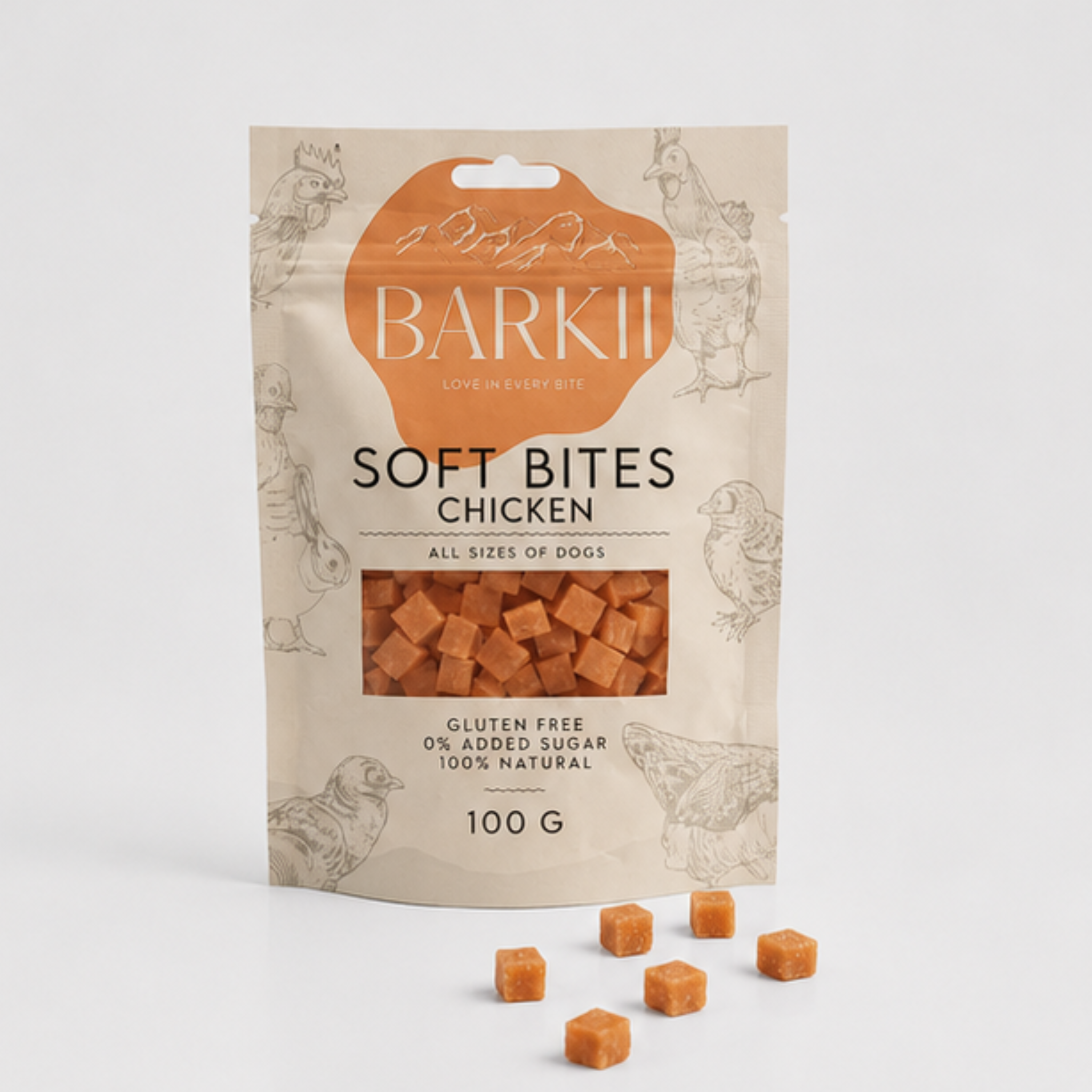 Gourmandises d'entraînement Barkii | Poulet | 100 g.