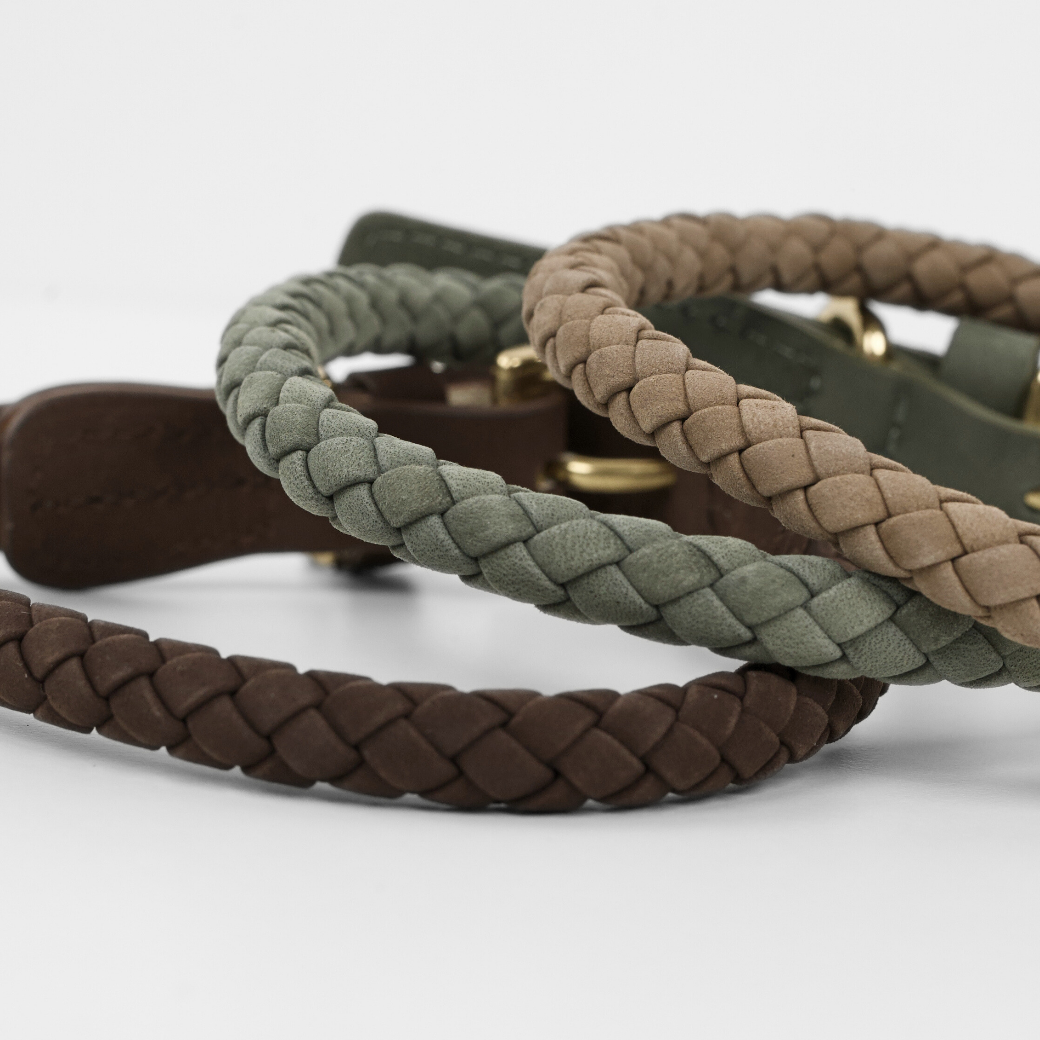 Kaia Braided Dog Collar | Moss Green