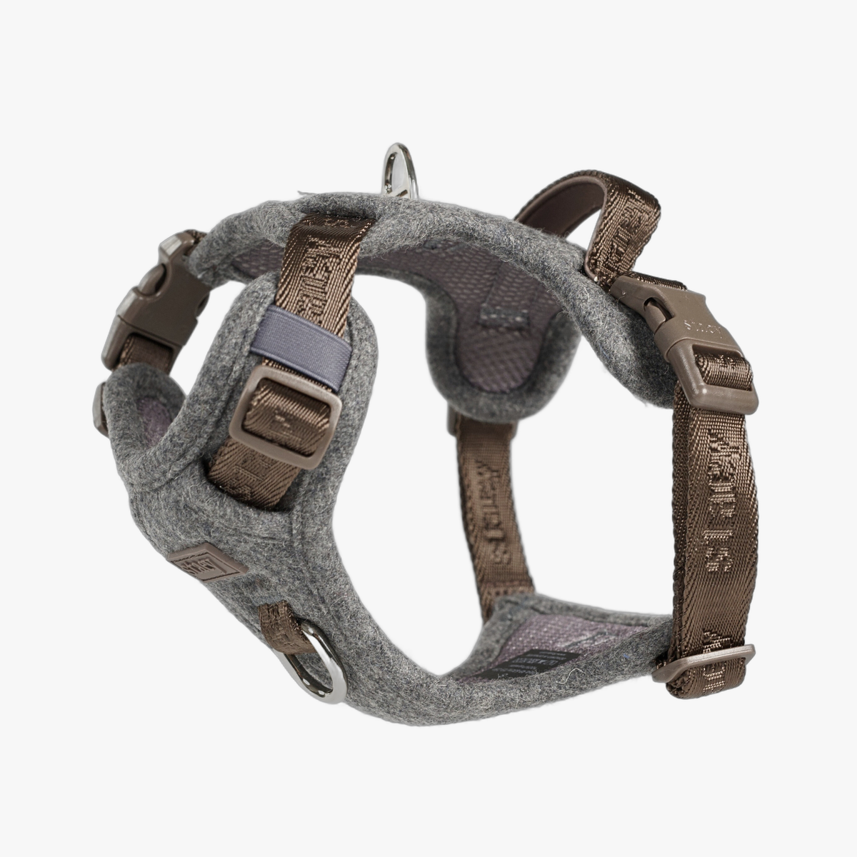 Harnais pour chien Elma, couleur Stone, avec panneau de poitrine rembourré et anneau en D en acier