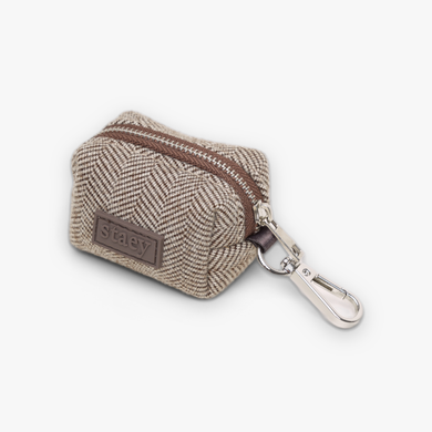 Distributeur de sacs à déjection Elma, motif Herringbone, avec mousqueton argenté