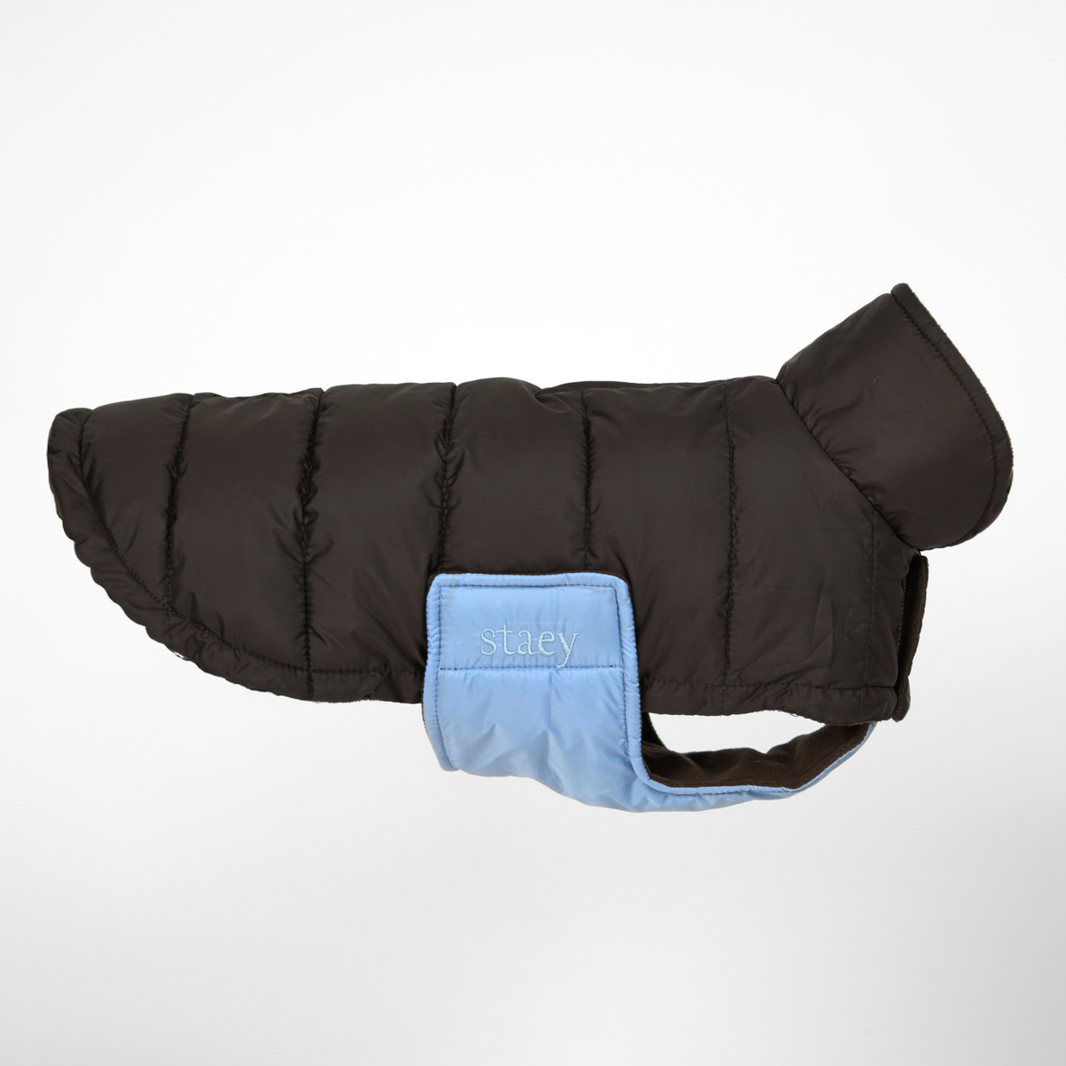 Nora Dog Coat | Espresso/Sky Blue