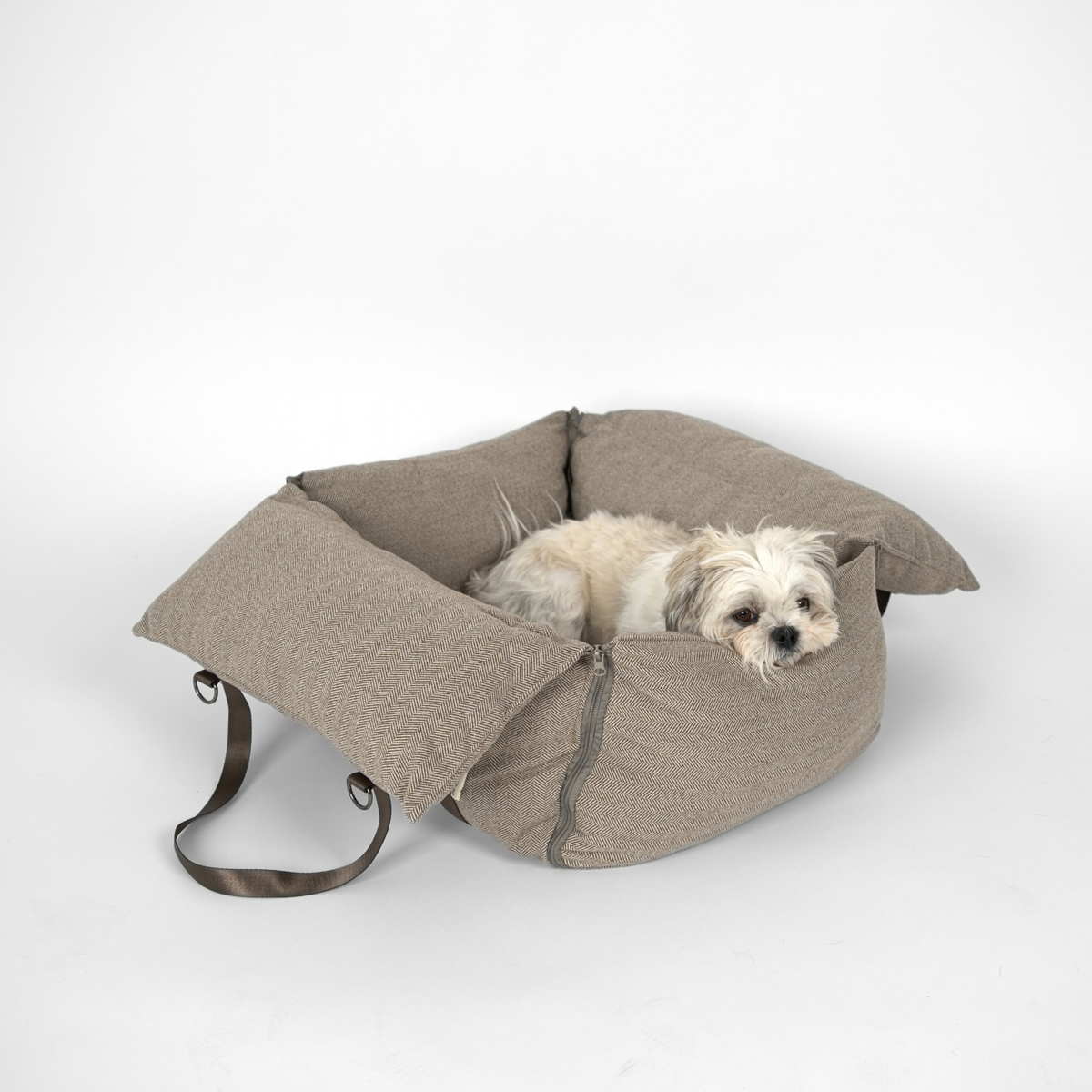 Siège auto pour chien 3-en-1 Thea | Herringbone Mocca