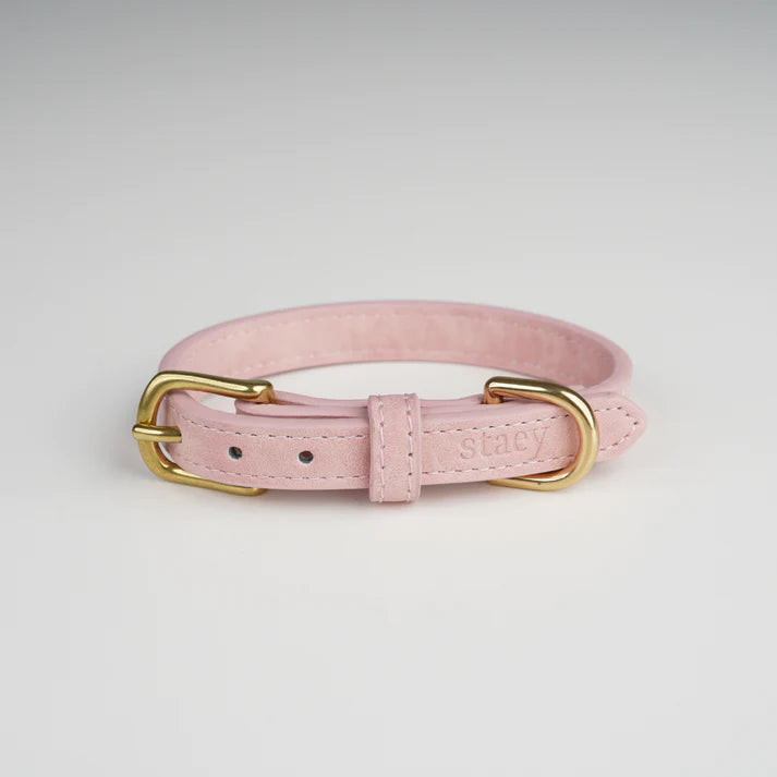 Collier pour chien en cuir Grace | Rose poudré