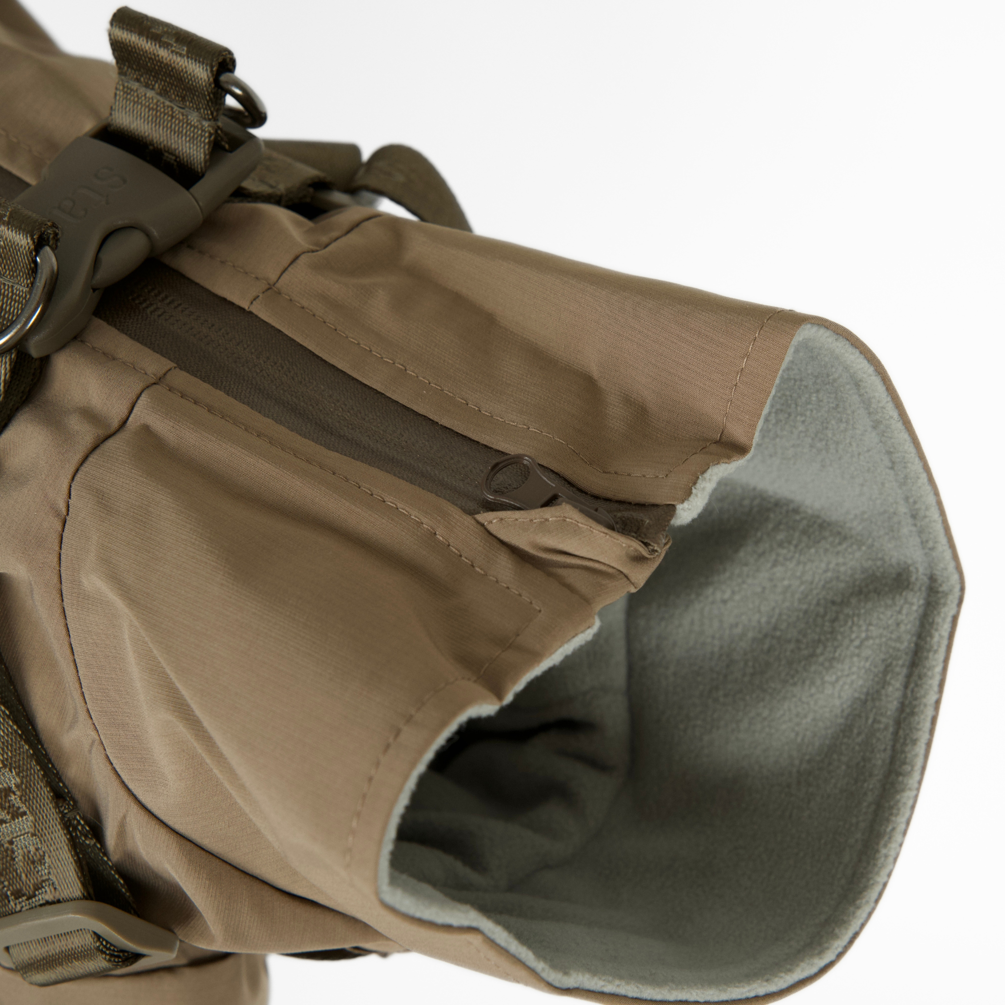 Imperméable pour chien Leva avec harnais | Taupe