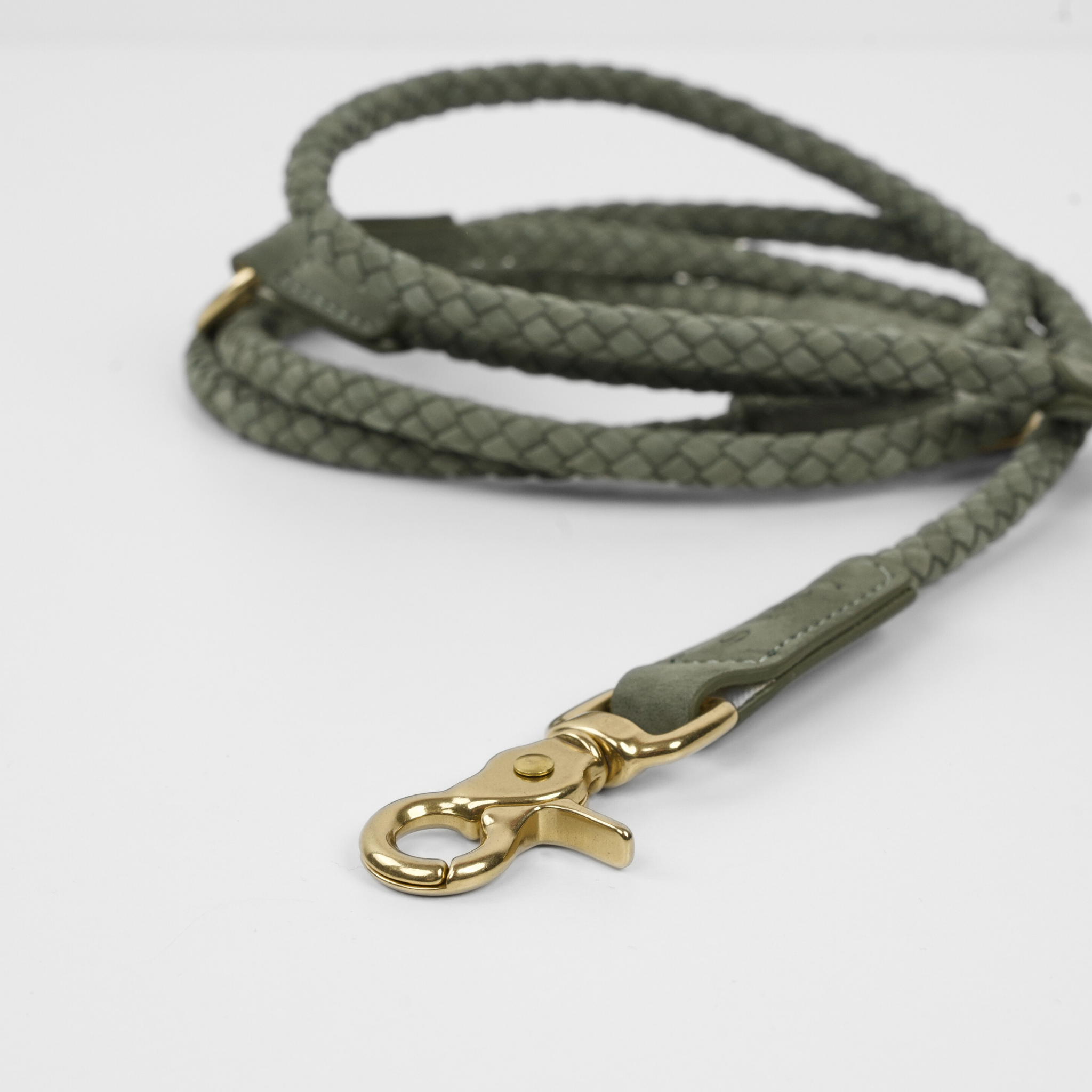 Kaia Braided Dog Leash | Moss Green