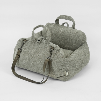 Siège auto 2-en-1 pour chien Tova | Oat Bouclé