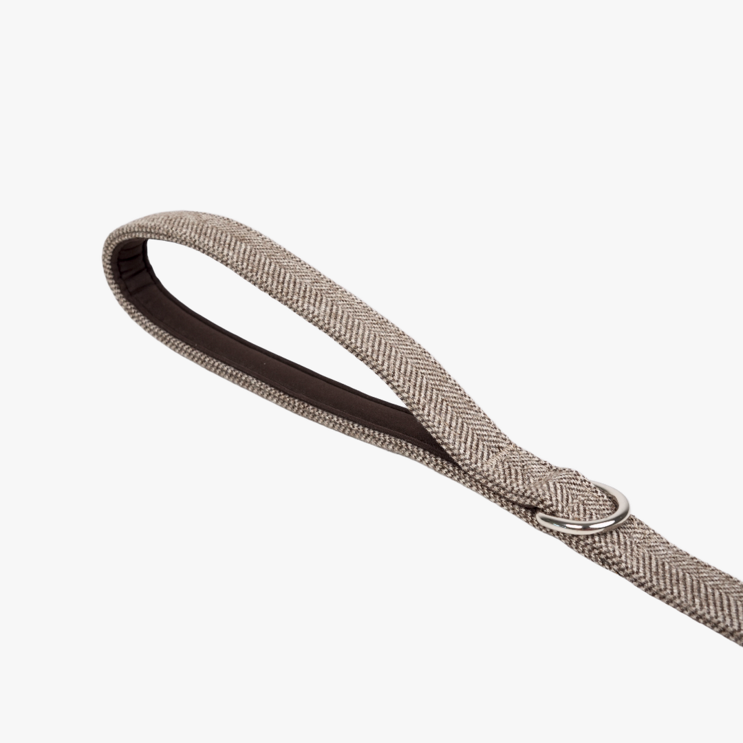 Boucle de poignée rembourrée et anneau en D sur la laisse pour chien Elma couleur Mocca